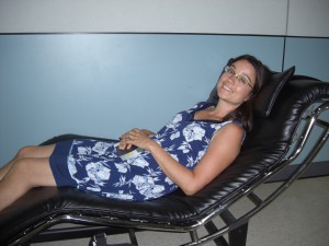This is me cholla in in a VERY comfy airport chair! How often do you get to say that???